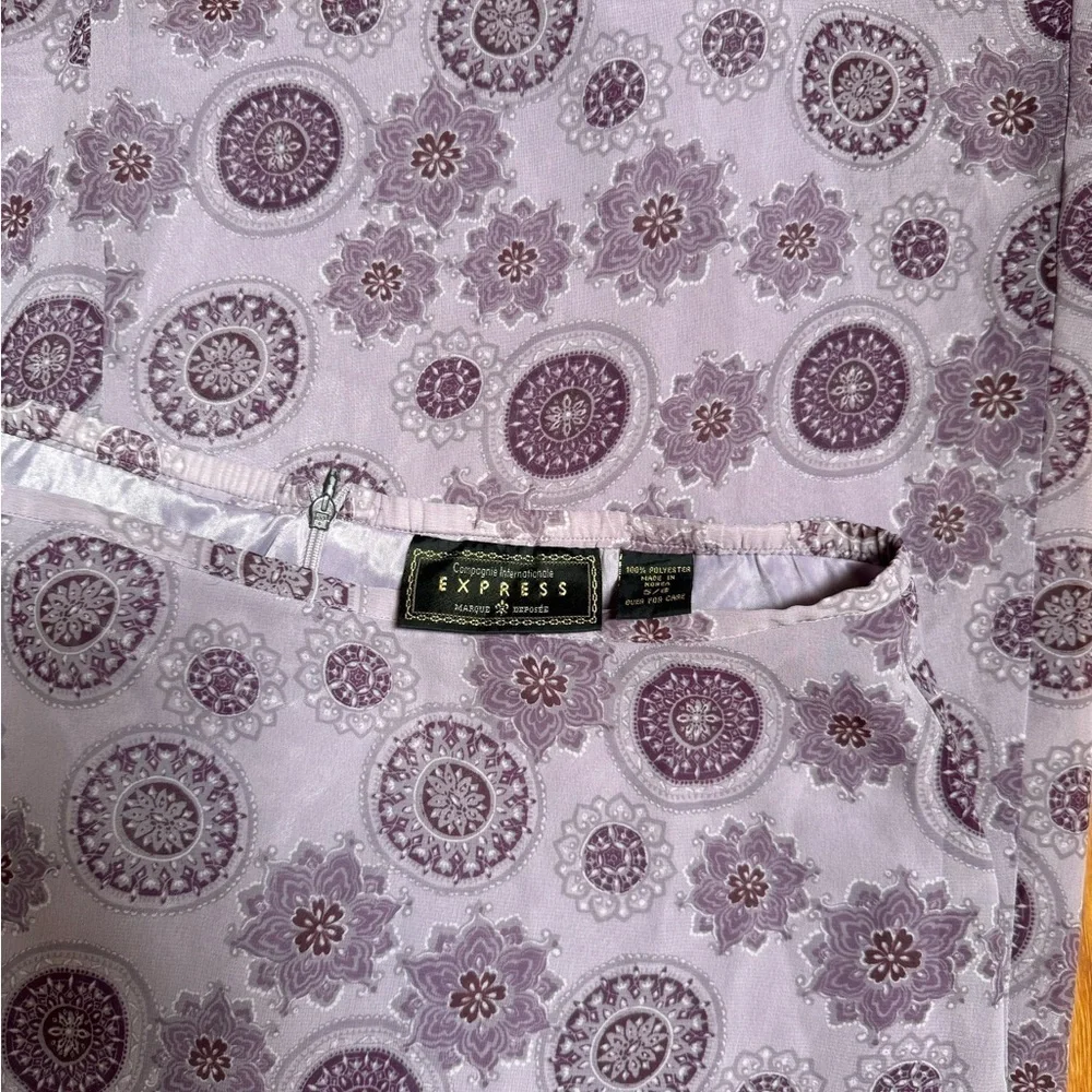 VINTAGE | Purple Y2K-era purple paisley floral mandala print skirt size 5/6 - Picture 4 of 5